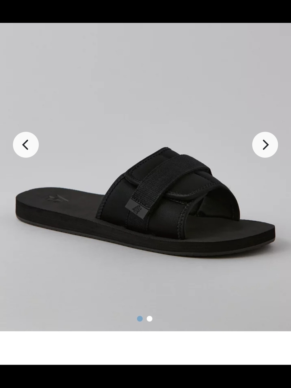 AE Men's Black Slide Sandals with Wide Strap Size 10
